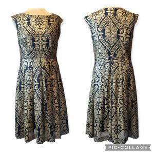 Eva Mendes New York & Co Black Dress with Gold Sequins Size 2